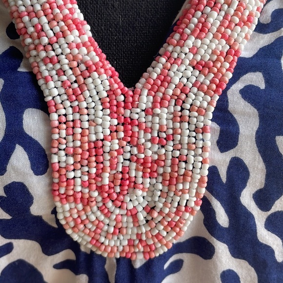 Lilly Pulitzer Courtney Beaded Navy Treasure Print Tunic Dress size XS women’s - Picture 4 of 11